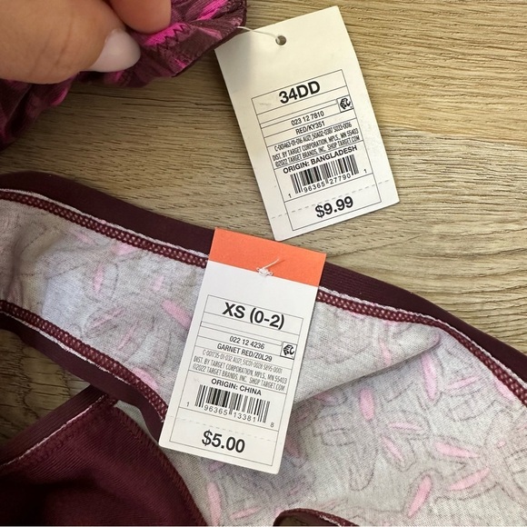 NWT Auden Purple and Pink Floral Bra and Panty Set size 34DD | XS - Picture 5 of 5